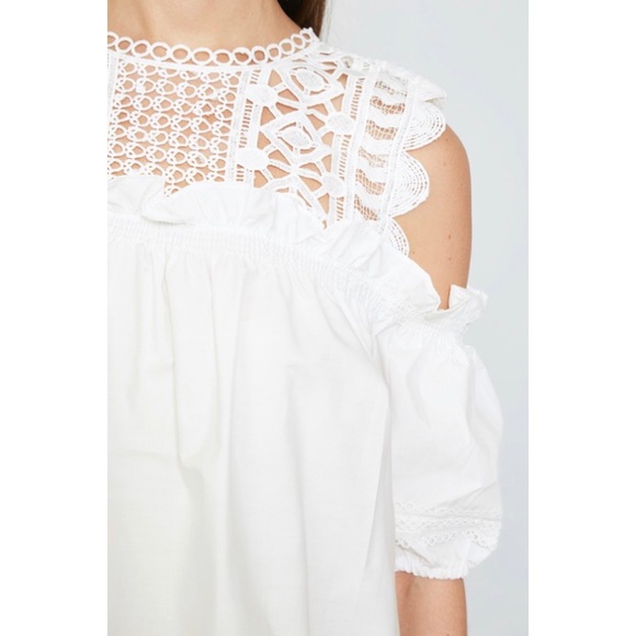 ❣️Last One❣️ BOHO FLIRT LACE cold shoulder white S - Picture 5 of 7